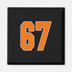 Oranje Sporten Nummer 67 Shirt Uniform Speler Fan Magneet