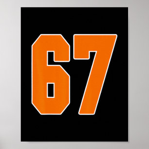 Oranje Sporten Nummer 67 Shirt Uniform Speler Fan Poster