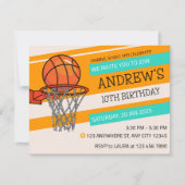 Oranje Sportieve Basketbal Kids Verjaardag Kaart (Voorkant)