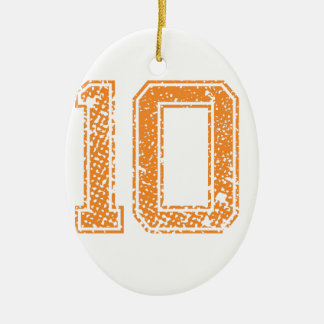 Oranje sportJerzee-nummer 10.png Keramisch Ornament