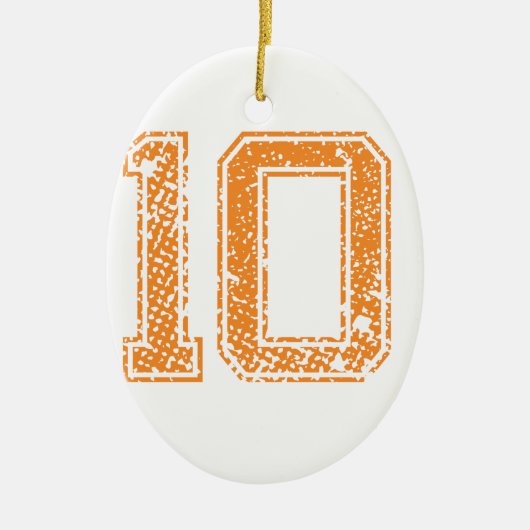Oranje sportJerzee-nummer 10.png Keramisch Ornament (Voorkant)