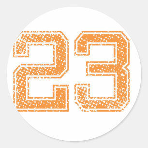 Oranje sportJerzee-nummer 23.png Ronde Sticker