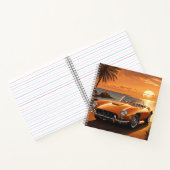 Oranje Sportscar Sunset Tropical Beach Notitieboek (Binnen)