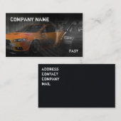 oranje sportwagen in garage visitekaartje (Voorkant / Achterkant)