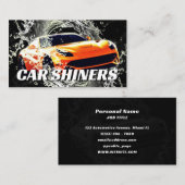 Oranje sportwagen voor waterspatten visitekaartje (Voorkant / Achterkant)