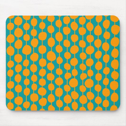 Oranje spots en lijnen muismat (Voorkant)