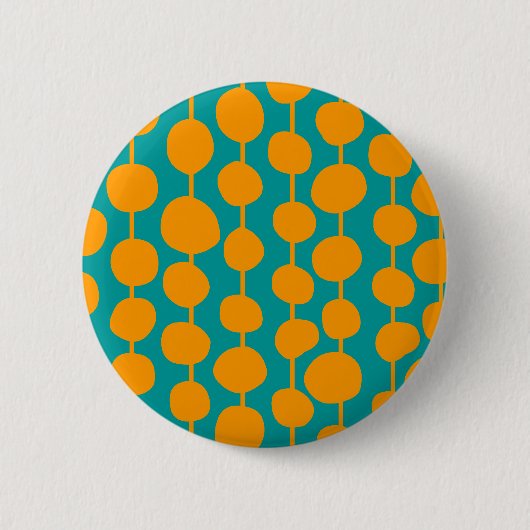 Oranje spots en lijnen ronde button 5,7 cm (Voorkant)