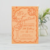 Oranje Spritz 30e verjaardagsuitnodiging, Laten we Kaart (Staand voorkant)