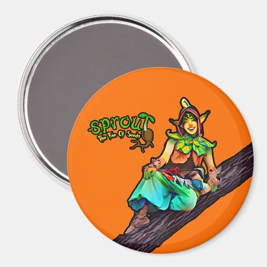 Oranje spruitboommagneet magneet (Voorkant / Achterkant)