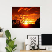 Oranje Squash Sunset Poster (Thuiskantoor)