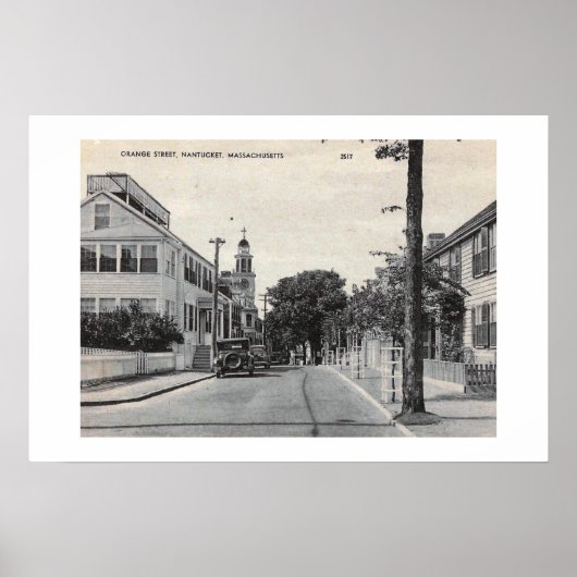 Oranje St, Nantucket, Vintage van Massachusetts Poster (Voorkant)