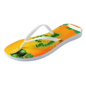Oranje St. Patricks Day Shamrock Pot o'Gold Flag Teenslippers (Schuin)