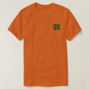 Oranje St. Patrick's Day t shirt met shamrock logo