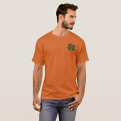 Oranje St. Patrick's Day t shirt met shamrock logo (Voorkant volledig)