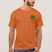Oranje St. Patrick's Day t shirt met shamrock logo (Voorkant)