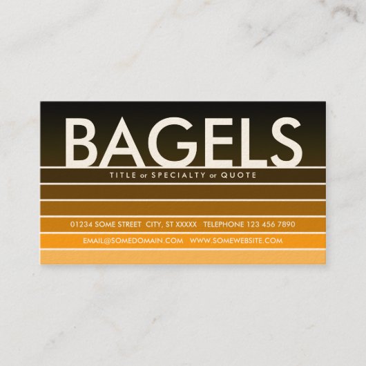 Oranje staal BAGELS Visitekaartje (Voorkant)