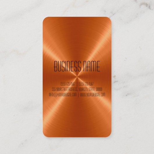 Oranje staal visitekaartje (Achterkant)