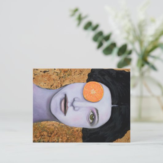 Oranje staar briefkaart (Staand voorkant)