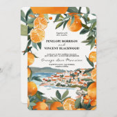 Oranje stad 2 bruiloft uitnodiging (Voorkant / Achterkant)