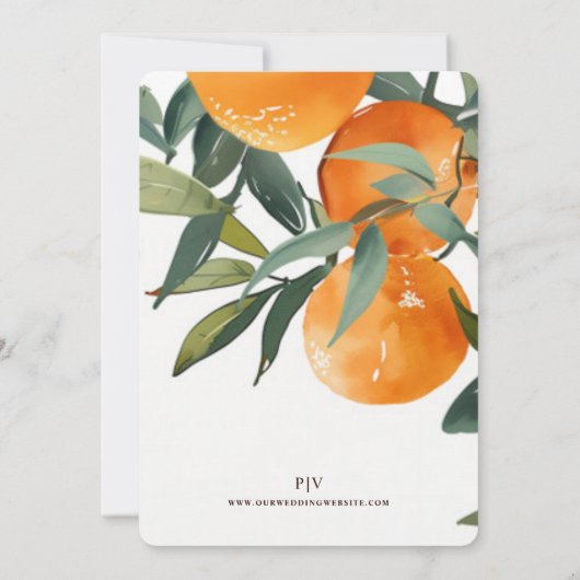 Oranje stad 2 bruiloft uitnodiging (Achterkant)