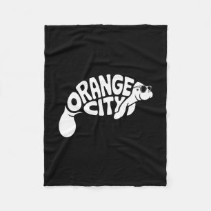 Oranje Stad Manatee Orlando Florida Schattige Vaka Fleece Deken