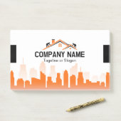 Oranje Stadsgezicht Huizen Bouwer Constructie Post-it® Notes (Op bureau)