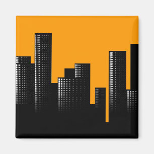 oranje stadsgezicht magneet