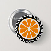 Oranje. stam. ronde button 5,7 cm (Voorkant /achterkant)