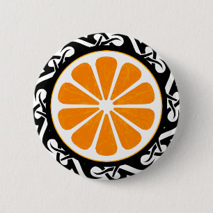Oranje. stam. ronde button 5,7 cm