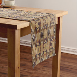 Oranje stammenpatroon van bruin Taupe beige Korte Tafelloper
