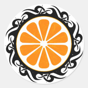 oranje, stammenstam. ronde sticker