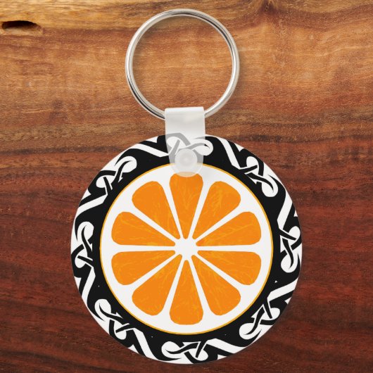 oranje, stammenstam. sleutelhanger (Voorkant)