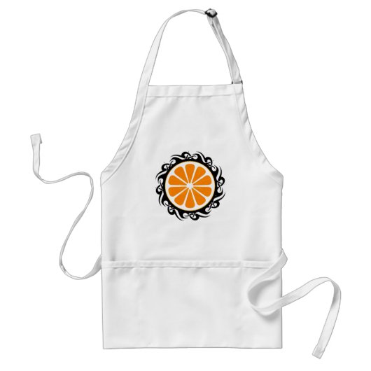 oranje, stammenstam. standaard schort (Voorkant)