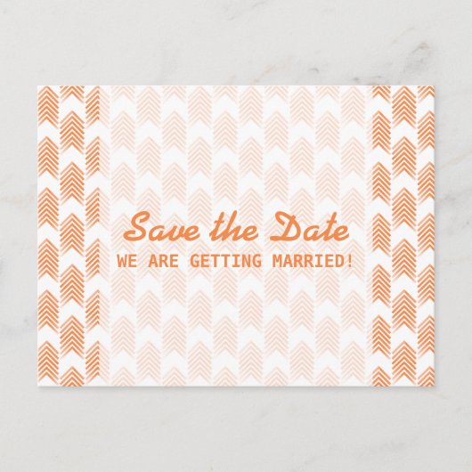 Oranje stampijlen Opslaan Briefkaart datum (Voorkant)