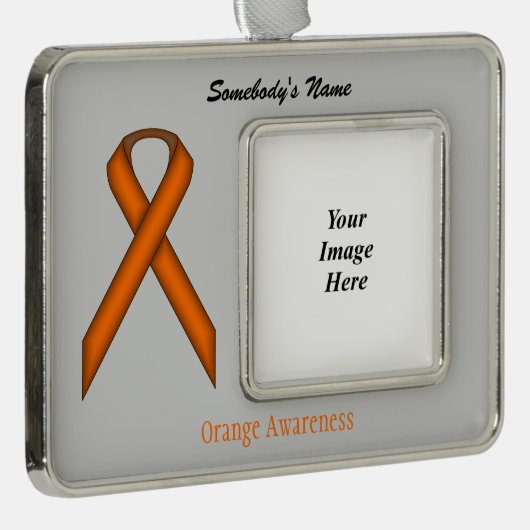 Oranje standaard lint Sjabloon (H-O) Verzilverd Omlijst Ornament (Rechts)