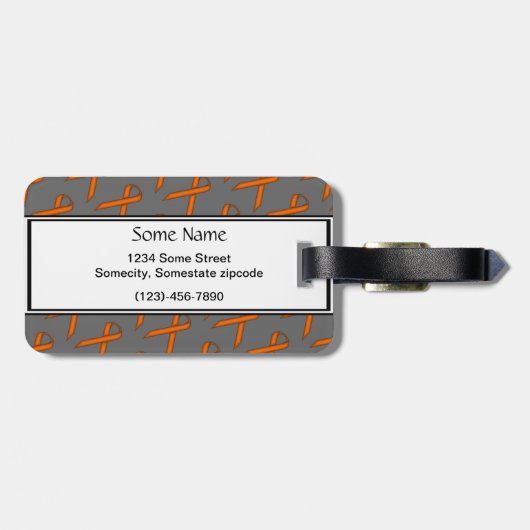 Oranje standaardlintje door Kenneth Yoncich Bagagelabel (Achterkant horizontaal)