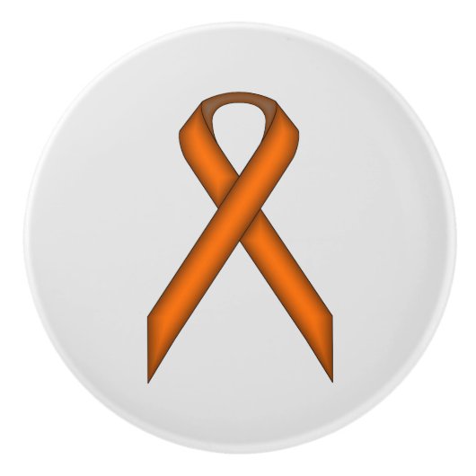 Oranje standaardlintje door Kenneth Yoncich Keramische Knop (Voorkant)