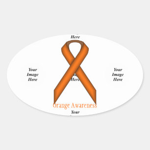 Oranje standaardlintje door Kenneth Yoncich Ovale Sticker