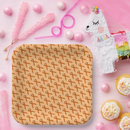 Oranje standaardlintje door Kenneth Yoncich Papieren Bordje (Feest)