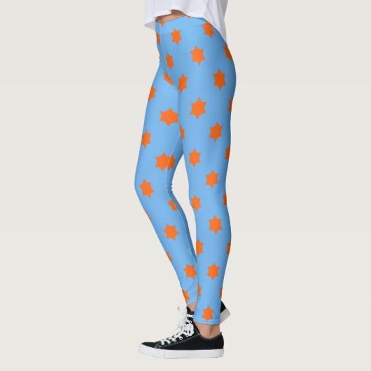 Oranje Star-patroon Leggings (Links)
