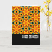 Oranje Star Pattern - Birthday Kaart (Gele Bloem)