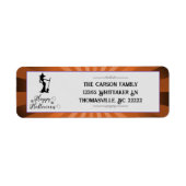Oranje Starburst Heks Halloween Etiket (Voorkant)