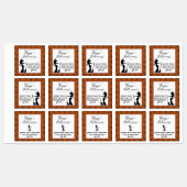 Oranje Starburst Heks Halloween Labels (Vel)