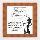 Oranje Starburst Heks Halloween Labels (Design 2)