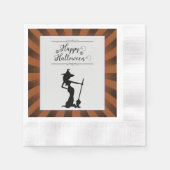 Oranje Starburst Heks Halloween Servet (Voorkant)