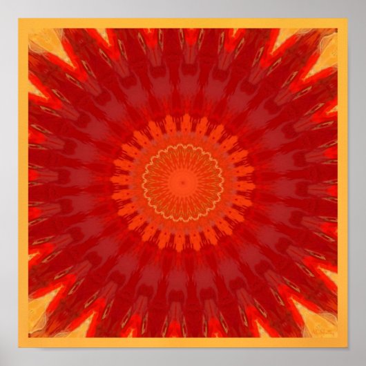 Oranje Starburst Poster (Voorkant)