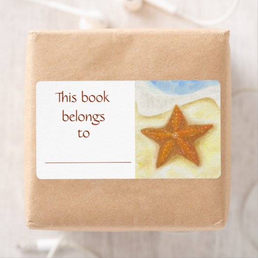 Oranje Starfish boeklabel Etiket (Insitu)