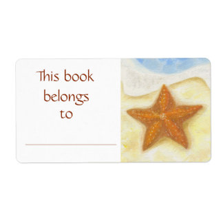 Oranje Starfish boeklabel Etiket