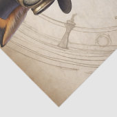  Oranje Steampunk Fox Tissuepapier (Detail)