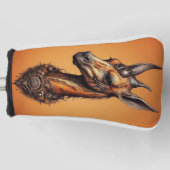 Oranje Steampunk Giraffe, Golf Putter Hoesje Golfheadcover (Voorkant)